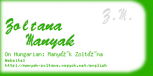 zoltana manyak business card